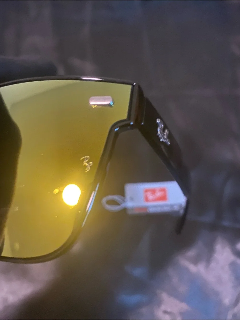 Ray-Ban Blaze Wayfarer Yellow Orange Mirror Shield Sunglasses RB4440